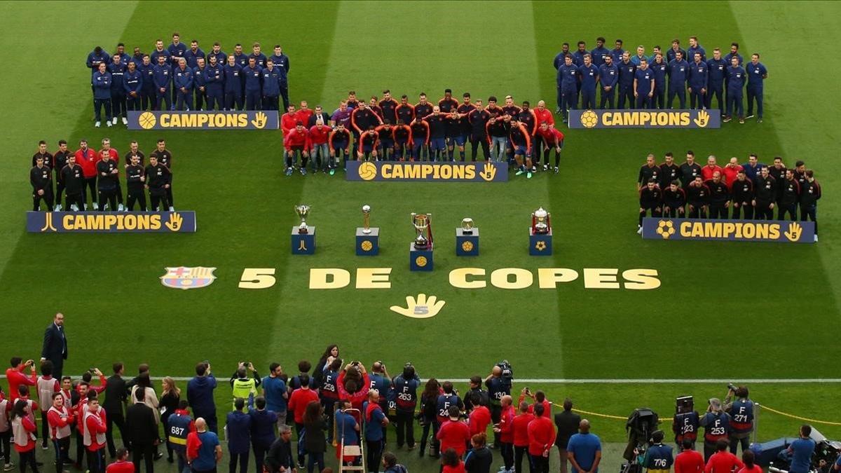 Las secciones del Barça campeonas de la Copa del Rey 2017-18.