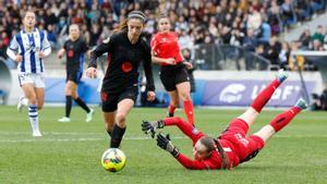 Aitana marca el sexto gol del Barça ante la Real Sociedad