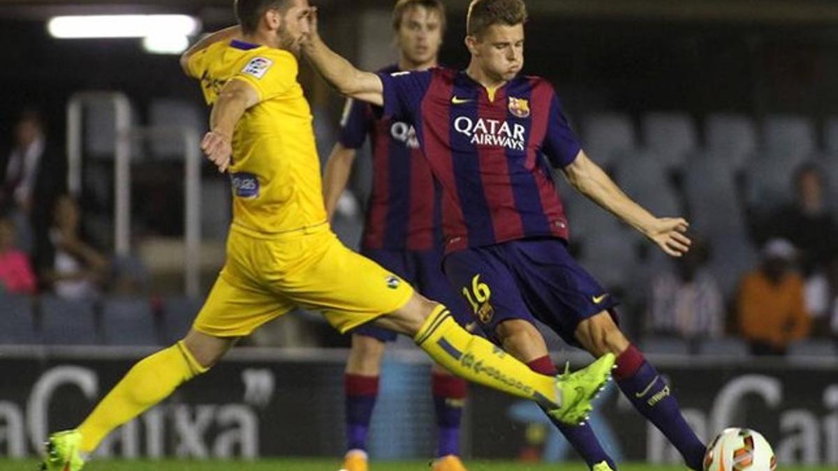 Gumbau, en un partido contra el Alcorcón disputado en el Mini