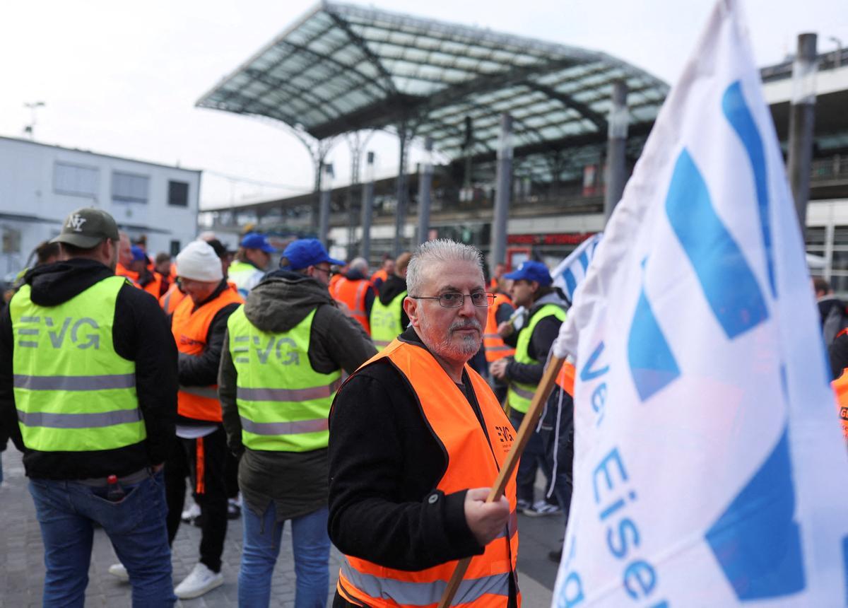 Huelga de los trabajadores del ferrocarril en Alemania. Colonia