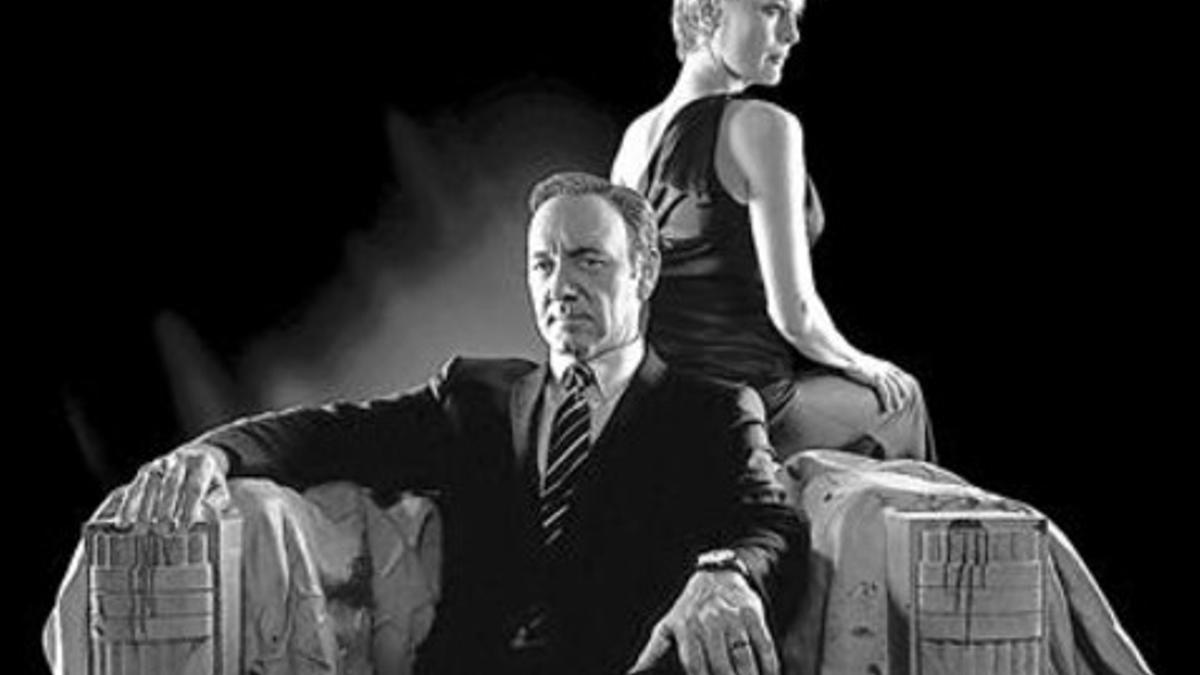 Los protagonistas de 'House of cards',  Kevin Spacey y Robin Wright, en una imagen promocional de la serie.