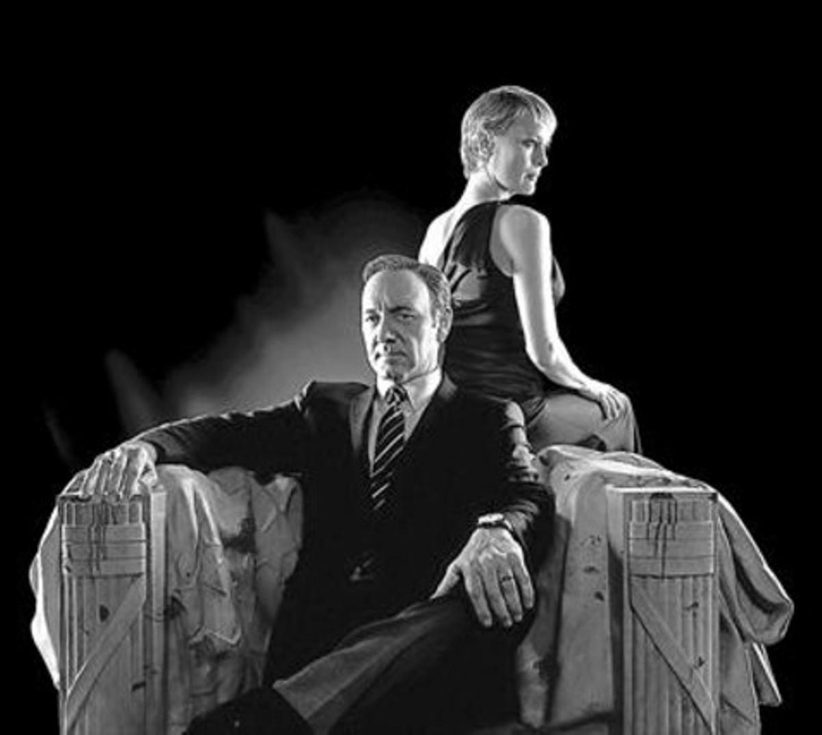 Los protagonistas de 'House of cards',  Kevin Spacey y Robin Wright, en una imagen promocional de la serie.