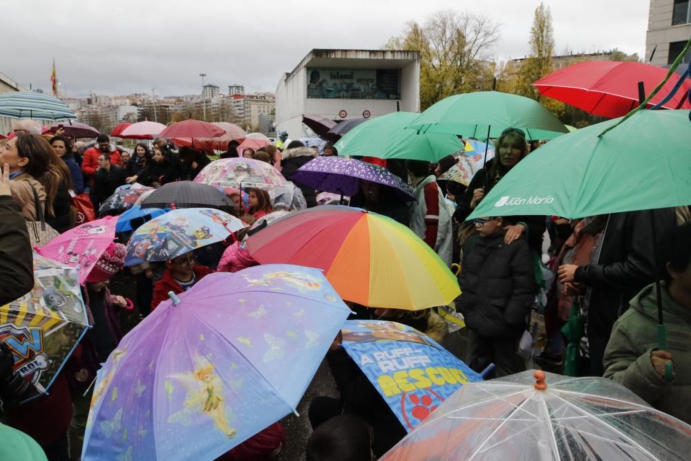 Asistentes a la concentración en la Praza da Estrela