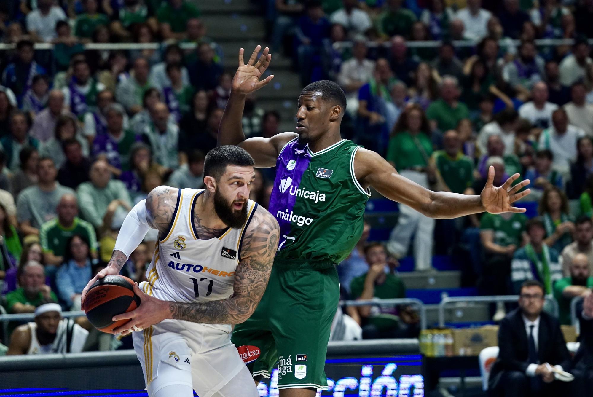 Una imagen del Unicaja - Real Madrid en el Carpena de la jornada 25 de la Liga Endesa.