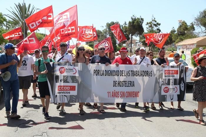 Protesta del sector de la hostelería en La Manga