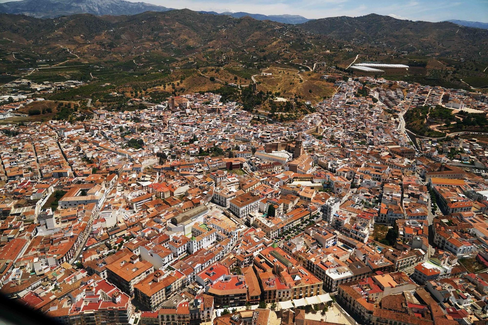 Vista aérea de la localidad malagueña de Vélez Málaga
