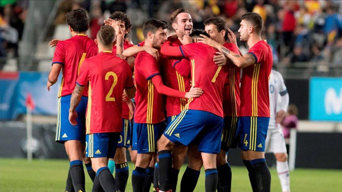 España sub-21 goleó de manera clara a Dinamarca.