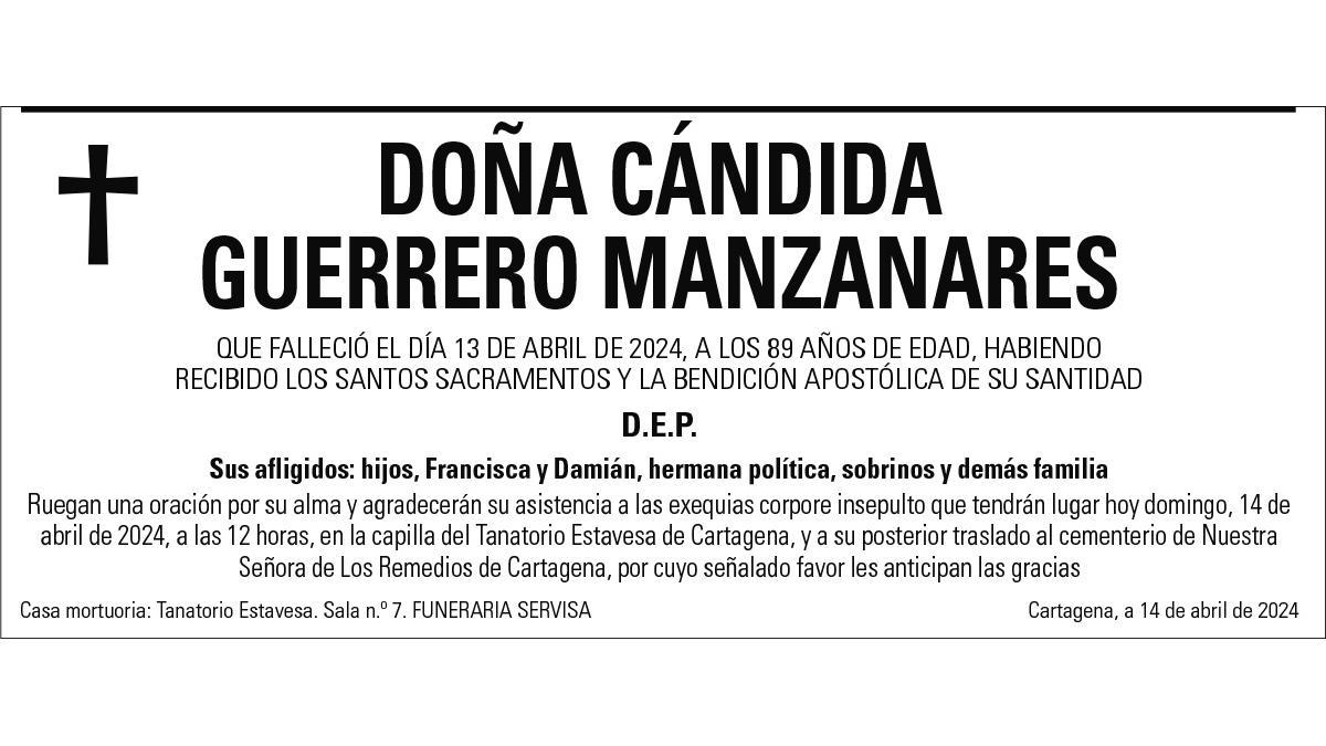 Dª Cándida Guerrero Manzanares