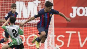 Ruslan Mba, jugador del Infantil B del FC Barcelona, en LaLiga Promises