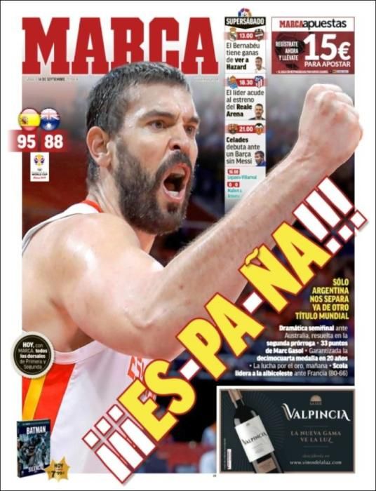 Portada MARCA sábado 14 septiembre 2019