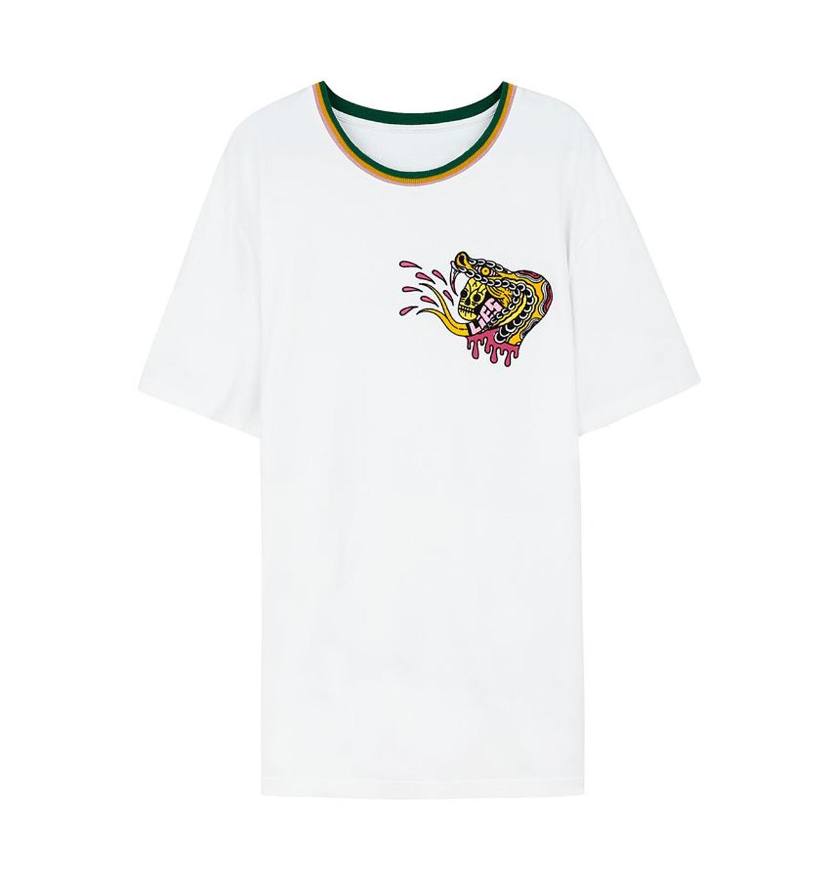 Camiseta blanca de la colección de Fedez para Bershka