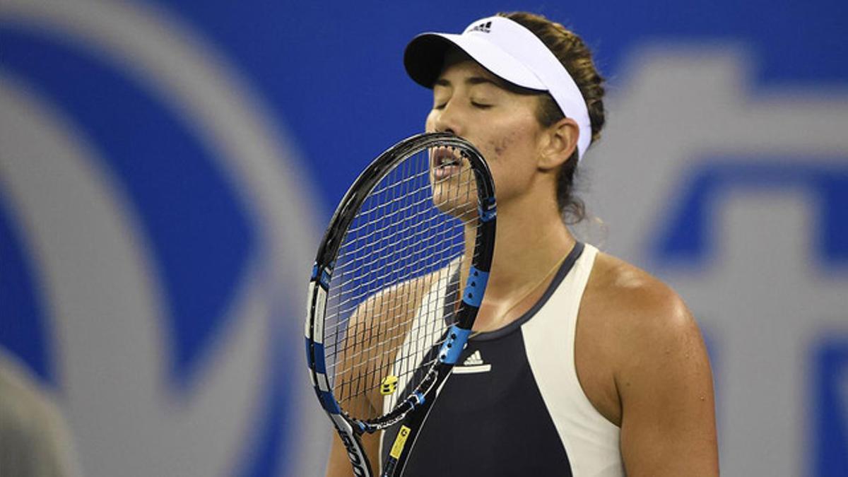 La tenista española Garbiñe Muguruza, durante la final del torneo de Wuhan