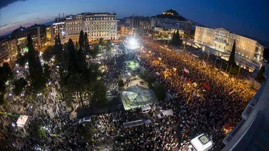 Nueva manifestación de apoyo a Syriza en Atenas