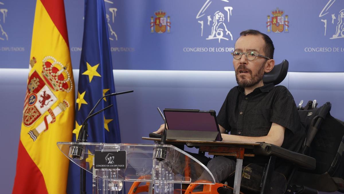 El portavoz parlamentario de Unidas Podemos, Pablo Echenique.