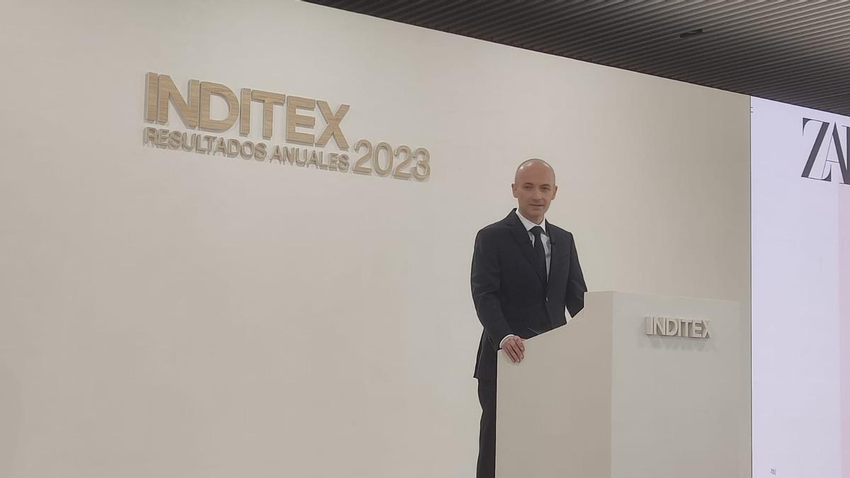 El consejero delegado de Inditex presenta los resultados de 2023