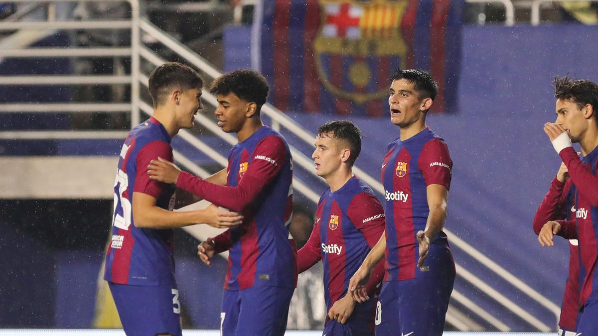 Lamine celebra su gol