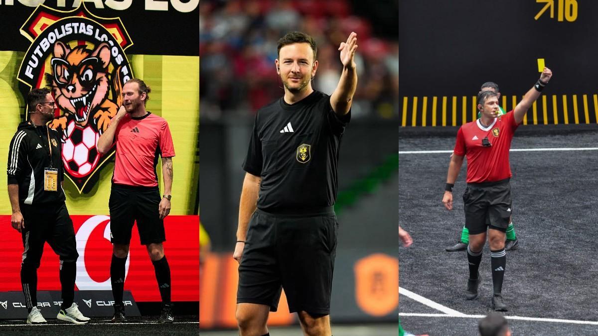 Jan Luebberstedt, Joan Fàbregas y Leonardo Capizzani, árbitros de la Kings League.