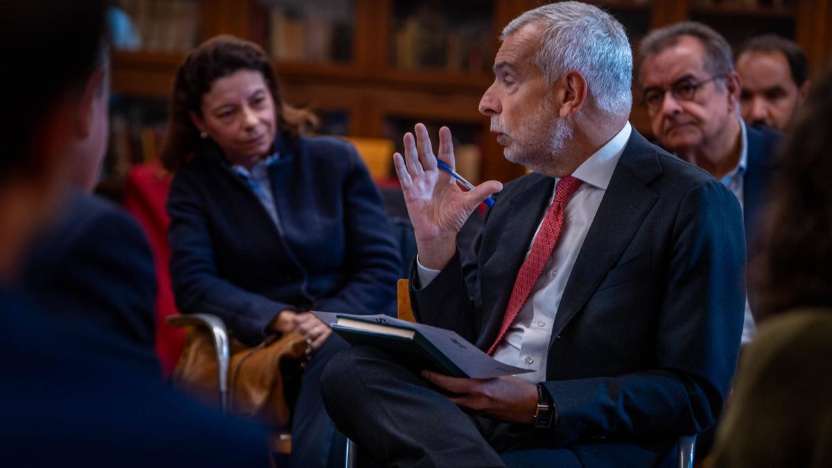 Stefano Sannino,director general para Oriente Medio, Norte de África y el Golfo de la Comisión Europea, este lunes en la tribuna European Bridges.