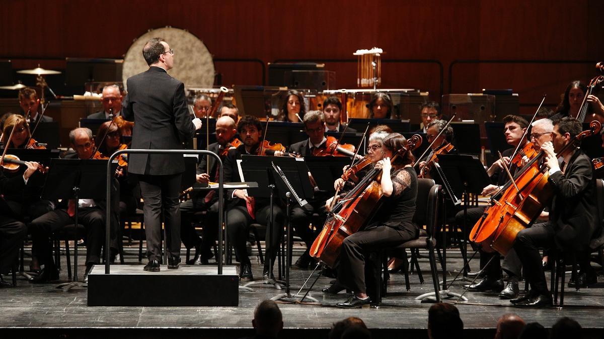 La Orquesta de Córdoba durante un concierto en el Gran Teatro.