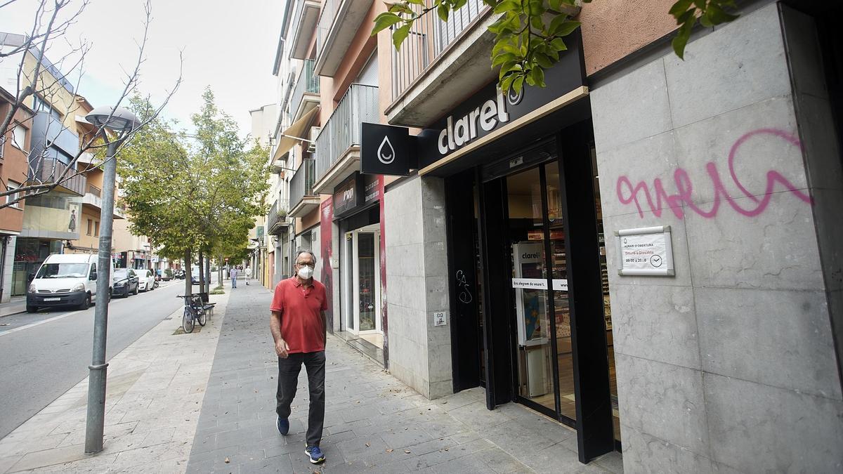 El carrer Major de Salt en una imatge d&#039;arxiu