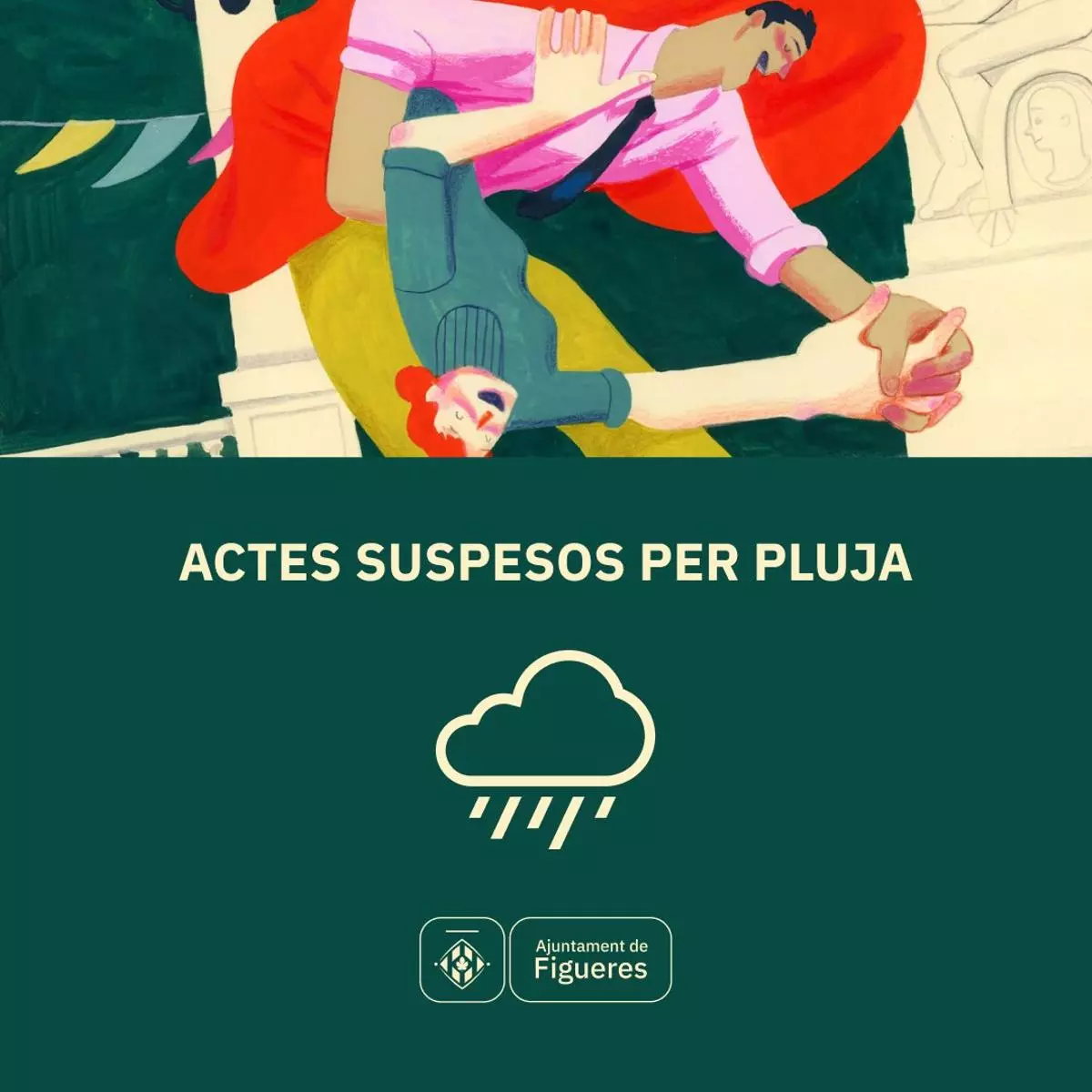 La pluja obliga a reubicar les sardanes amb l'orquestra Selvatana