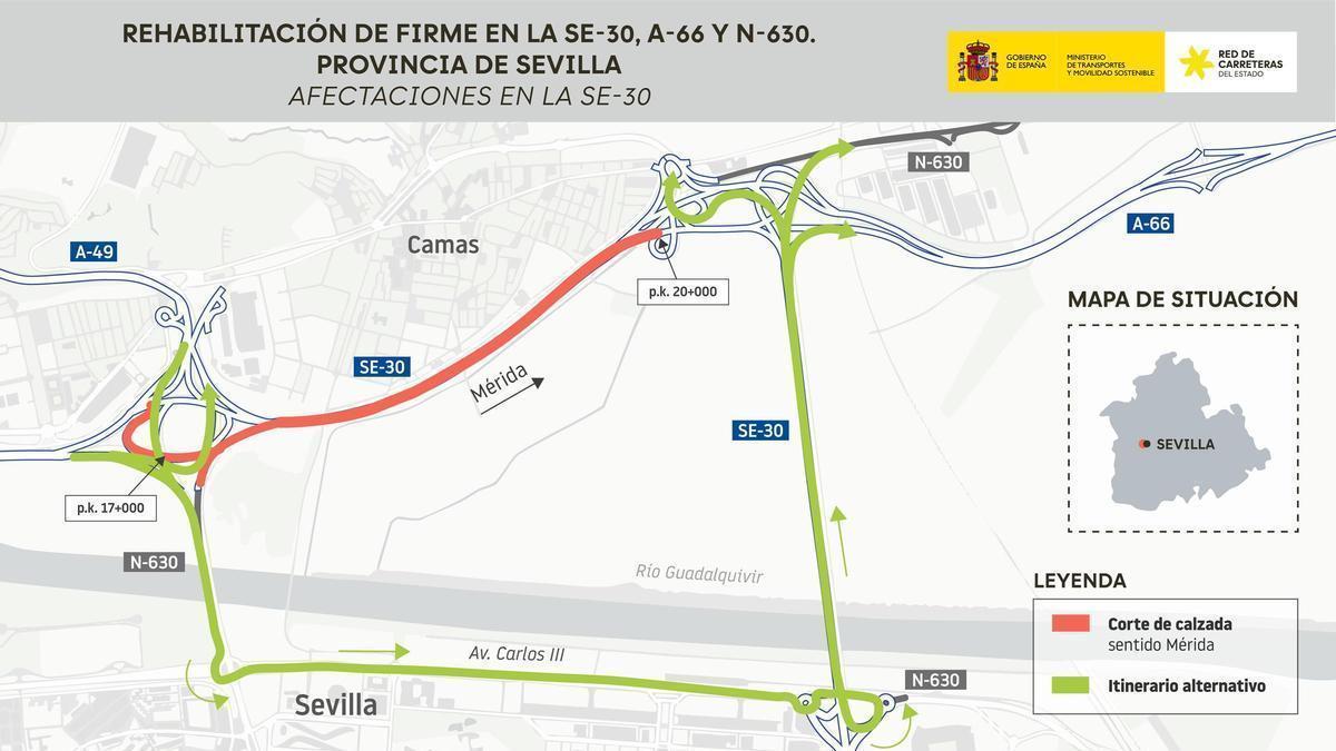 Tramo en el que se ejecutan las obras