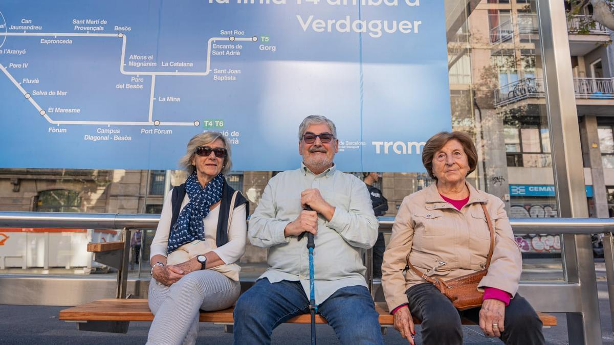 Viaje inaugural del tranvía en el nuevo tramo por la Diagonal entre Glorias y Verdaguer