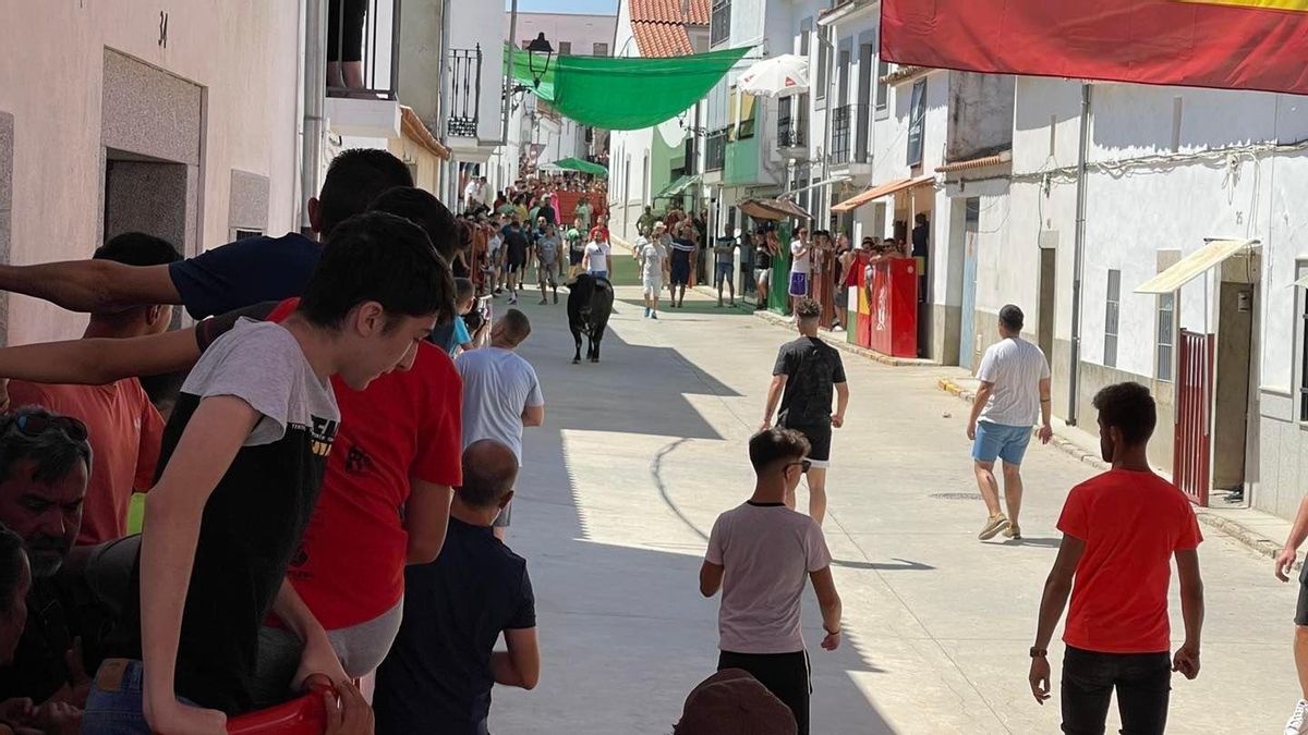 Encierro del lunes en Dos Torres que ha terminado accidentado.