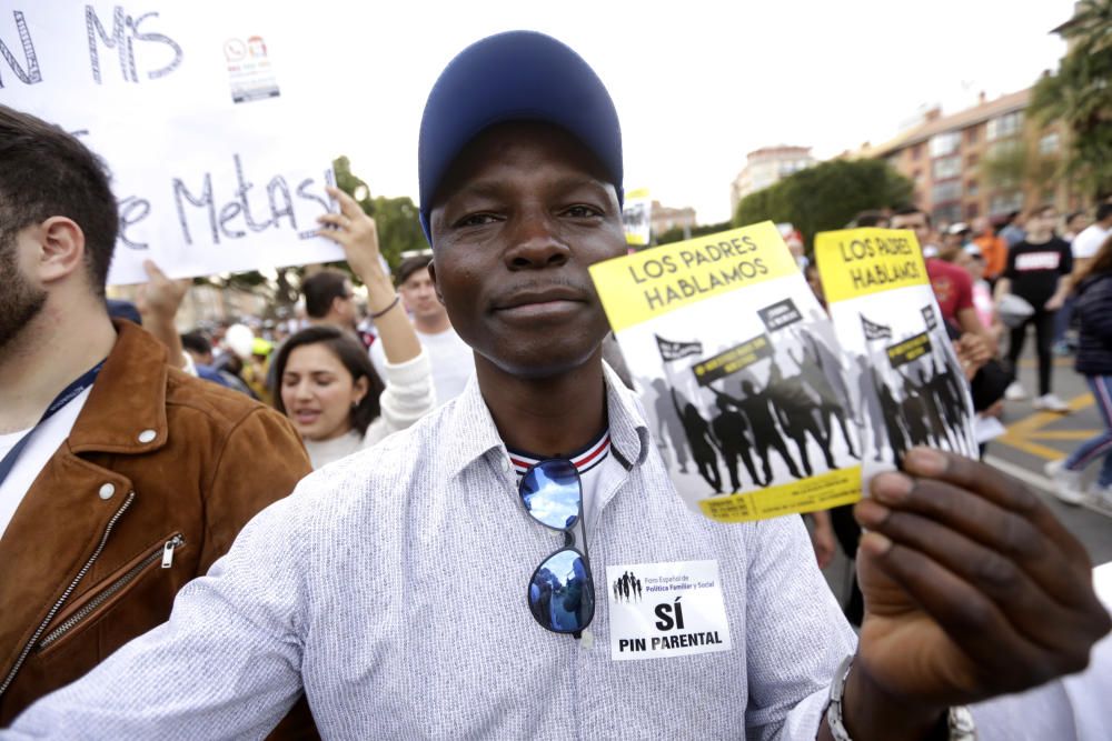 Protesta a favor del pin parental en Murcia