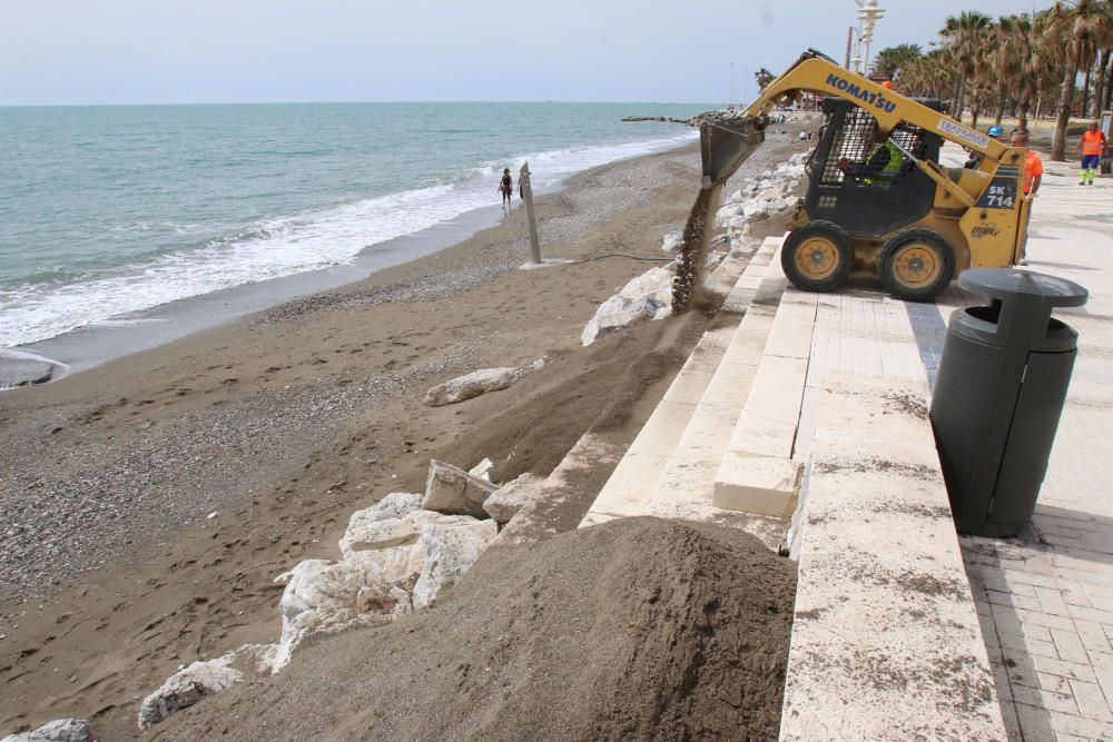 Málaga arregla sus playas tras el temporal