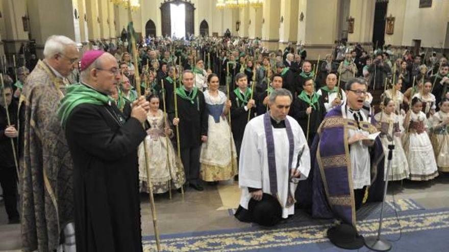 El acto litúrgico en la concatedral previo a la romería en las fiestas pasadas.