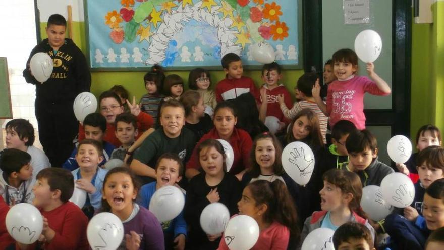 Los alumnos del colegio Benjamín Mateo.