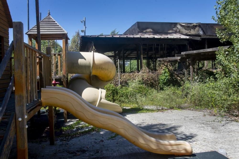 Arde el local de la cafetería de las Pozas de Maimón en Ourense