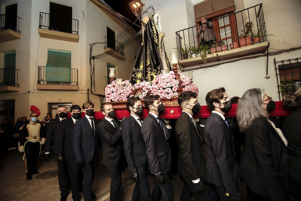 Semana Santa de Lorca 2022: Virgen de la Soledad del Paso Negro, iglesia y procesión