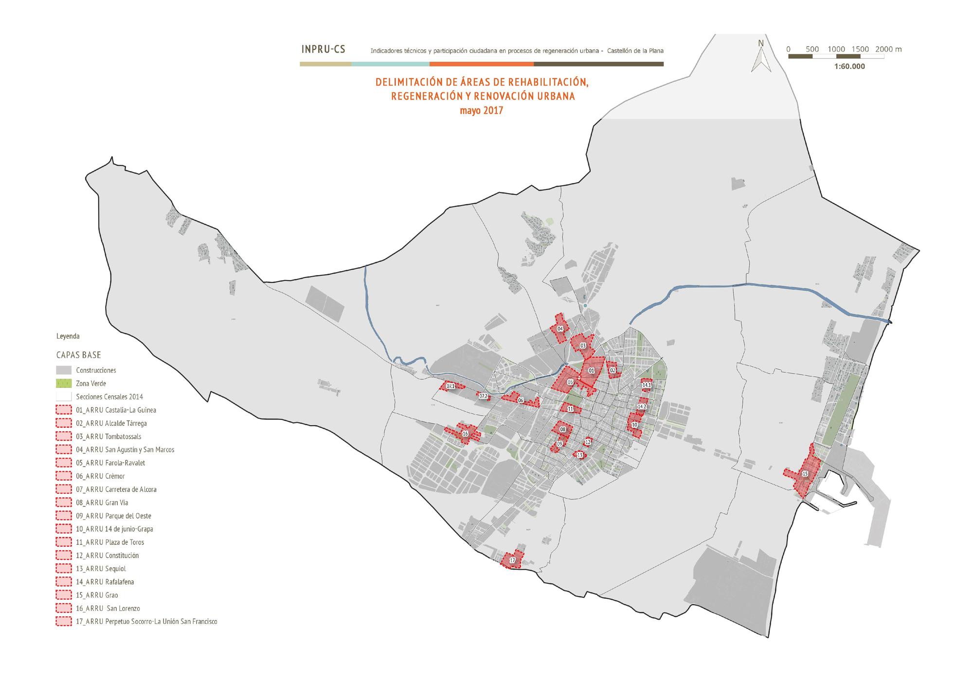 Áreas de rehabilitación, regeneración y renovación urbana del Plan General de Castelló