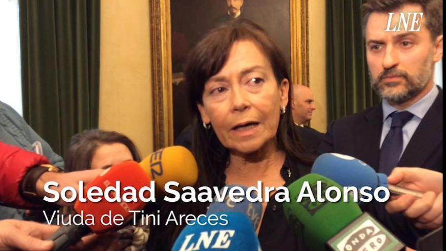 Soledad Saavedra, la viuda de Tini Areces, agradece a los asturianos las muestras de cariño