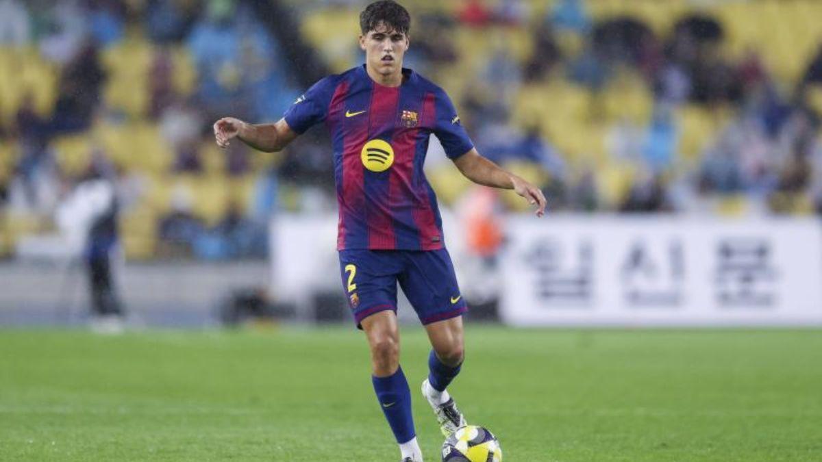 Pau Cubarsí en un partido de esta pretemporada