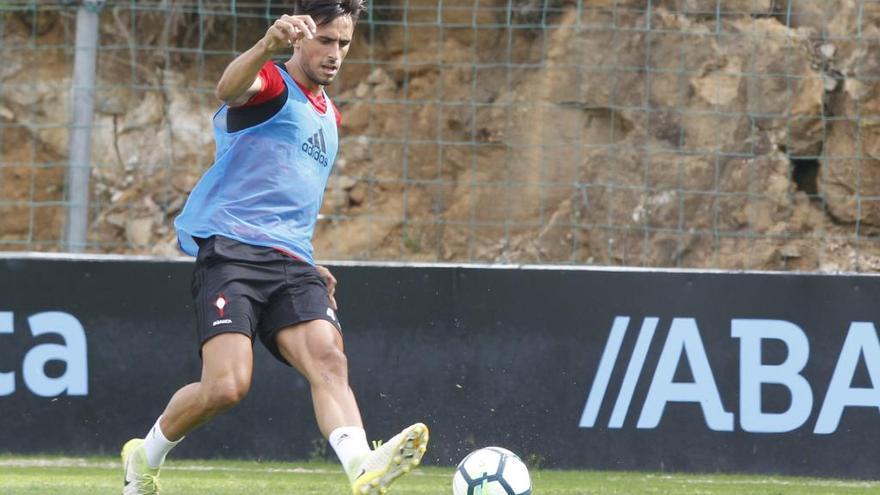 David Costas en un entrenamiento del Celta // R. Grobas