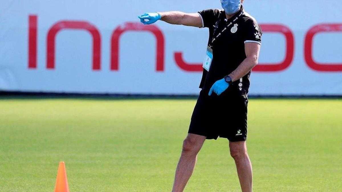 Abelardo, en un momento de la sesión de entrenamiento