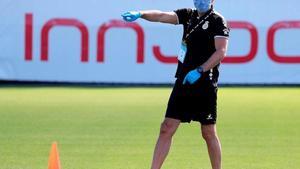 Abelardo, en un momento de la sesión de entrenamiento 