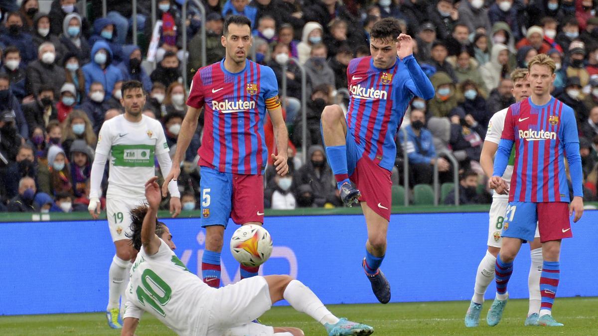 Un instante del Elche-Barcelona de la temporada pasada