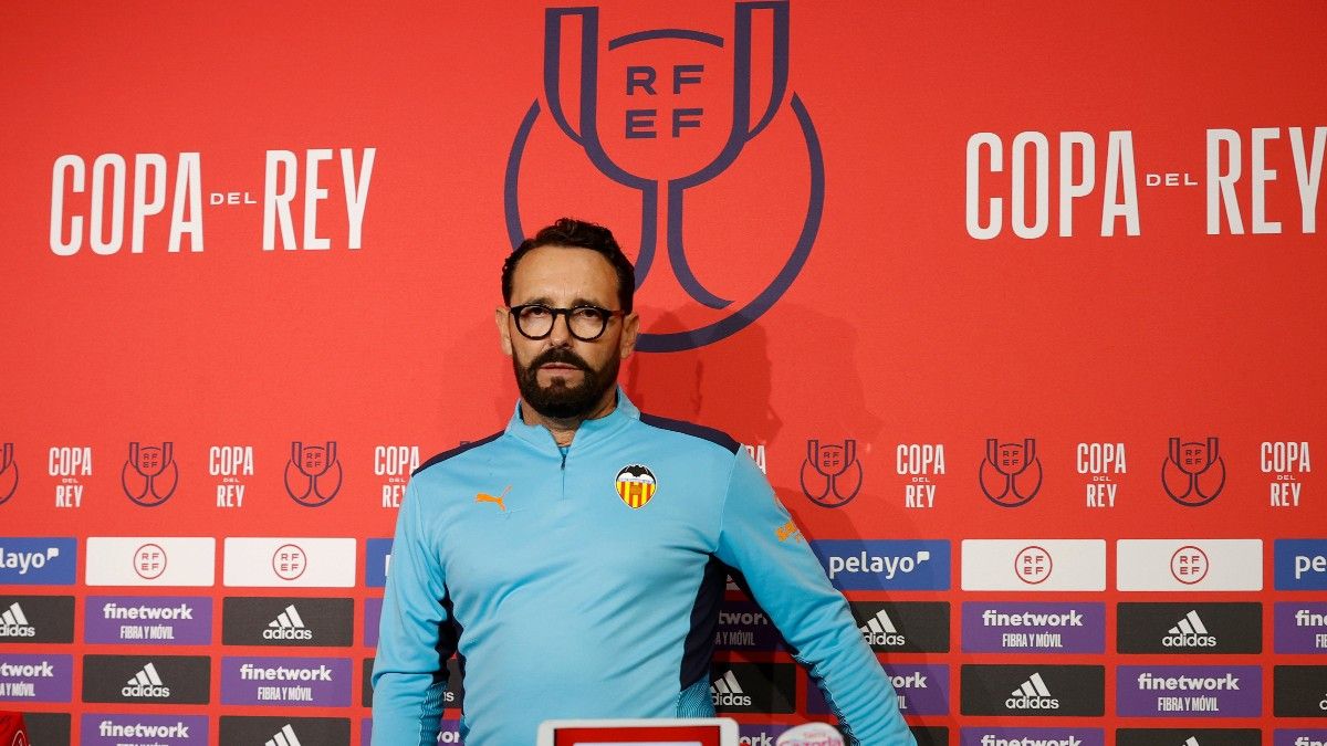 Bordalás, en la rueda de prensa de la final de la Copa