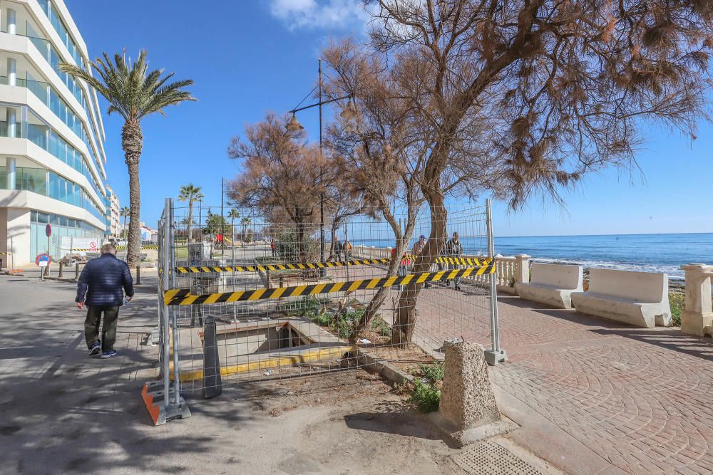 Han comenzado las  obras de remodelación del paseo de Punta Margalla en Torrevieja con una inversión de un millón de euros y cuatro meses y medio de plazo de ejecución -pararán en Semana Santa-.