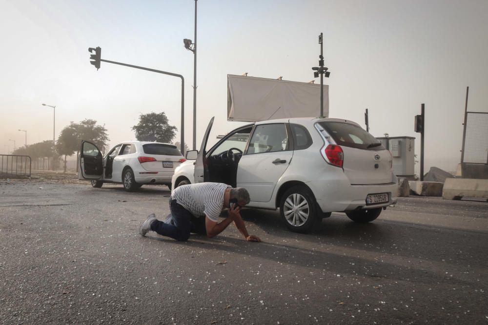 Exploten uns magatzems al port de Beirut