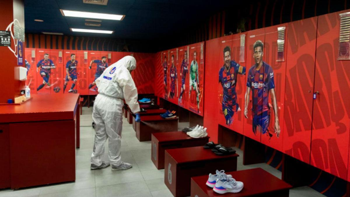 Así han desinfectado el Camp Nou para el partido ante el Leganés