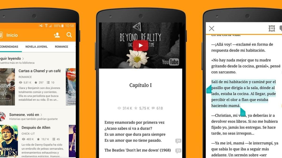 La aplicación Wattpad.