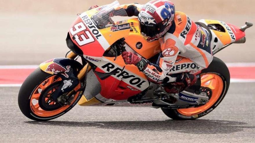 Marc Márquez, ayer, durante la sesión de clasificación en Austin. // Paul Buck