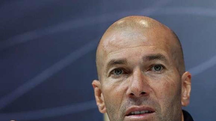 Zinedine Zidane, ayer en rueda de prensa.