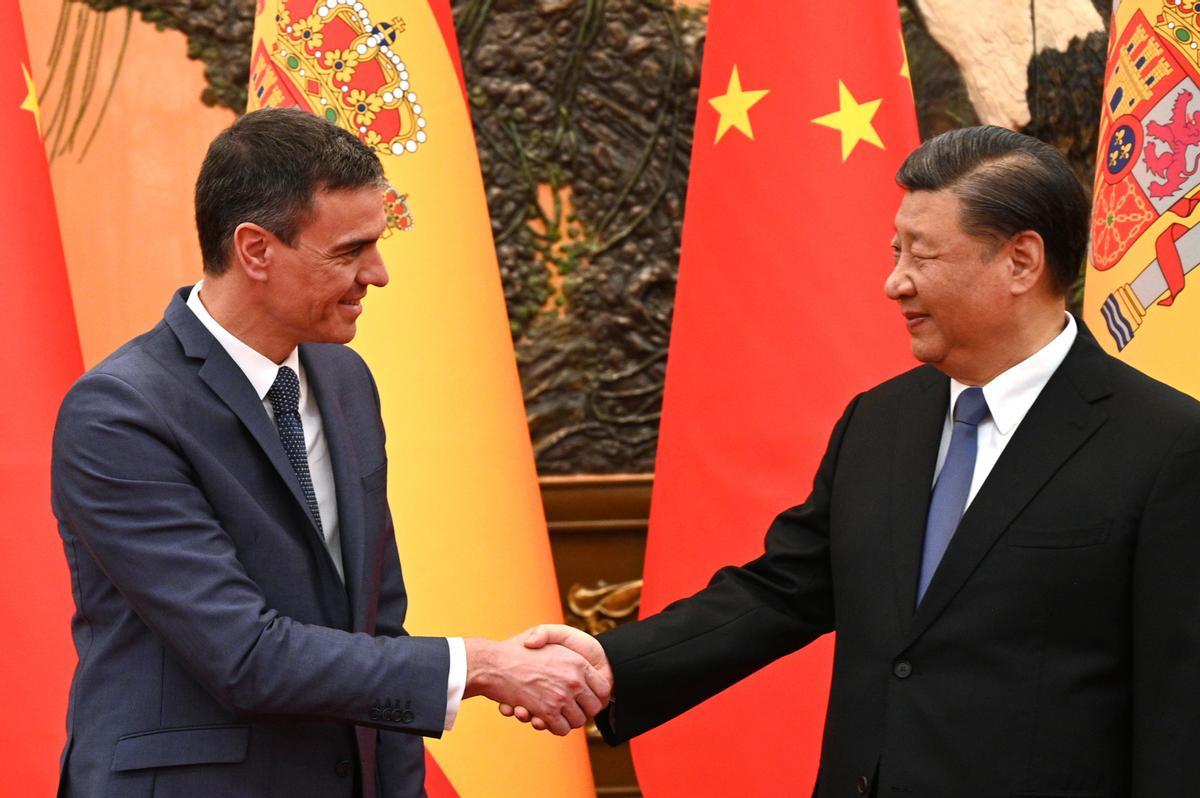 31/03/2023 Pedro Sánchez con Xi Jimping durante su primer viaje a China.