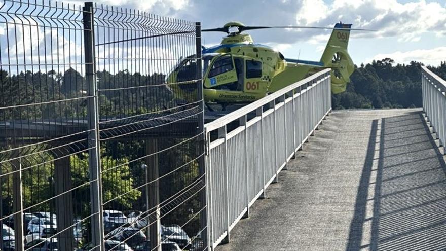 El joven fue trasladado en un helicóptero medicalizado al hospital de Santiago